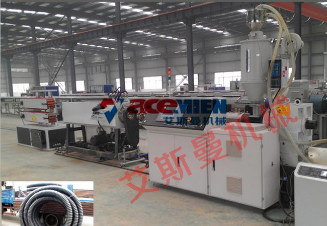 PE carbon spiral pipe production line